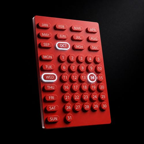 The Red Aesthetic Pop Calendar